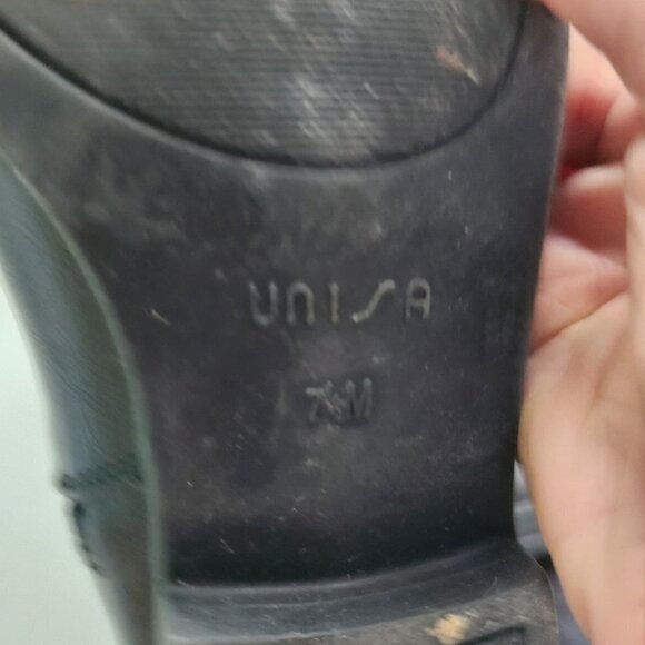 Unisa Untriplee-J Knee High Black Leather Riding Boots Size 7.5 - Picture 8 of 8